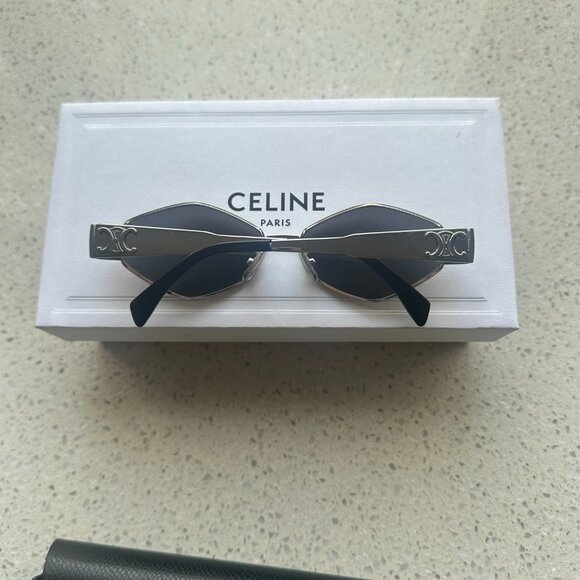 Celine Triomphe Round Metal & Acetate Sunglasses - Picture 5 of 9